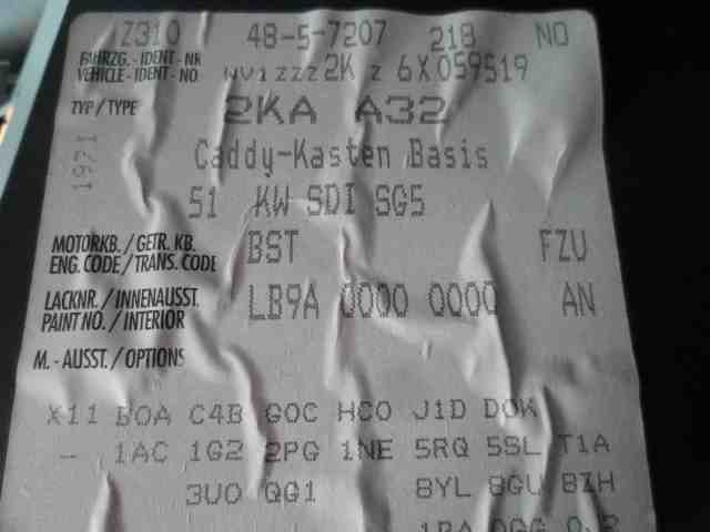 VW Caddy 2004-2010 (Type III, Fase 1) , Motorkode: BDJ;BST, Girkassekode: FZU