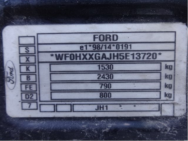 Ford Fiesta 2002-2008 (Type V) , Motorkode: FXJA, Girkassekode: