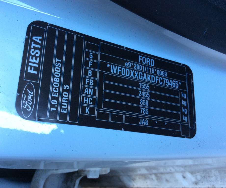 Ford Fiesta 2013-2017 (Type VI, Fase 2) , Motorkode: SFJA;SFJB, Girkassekode: