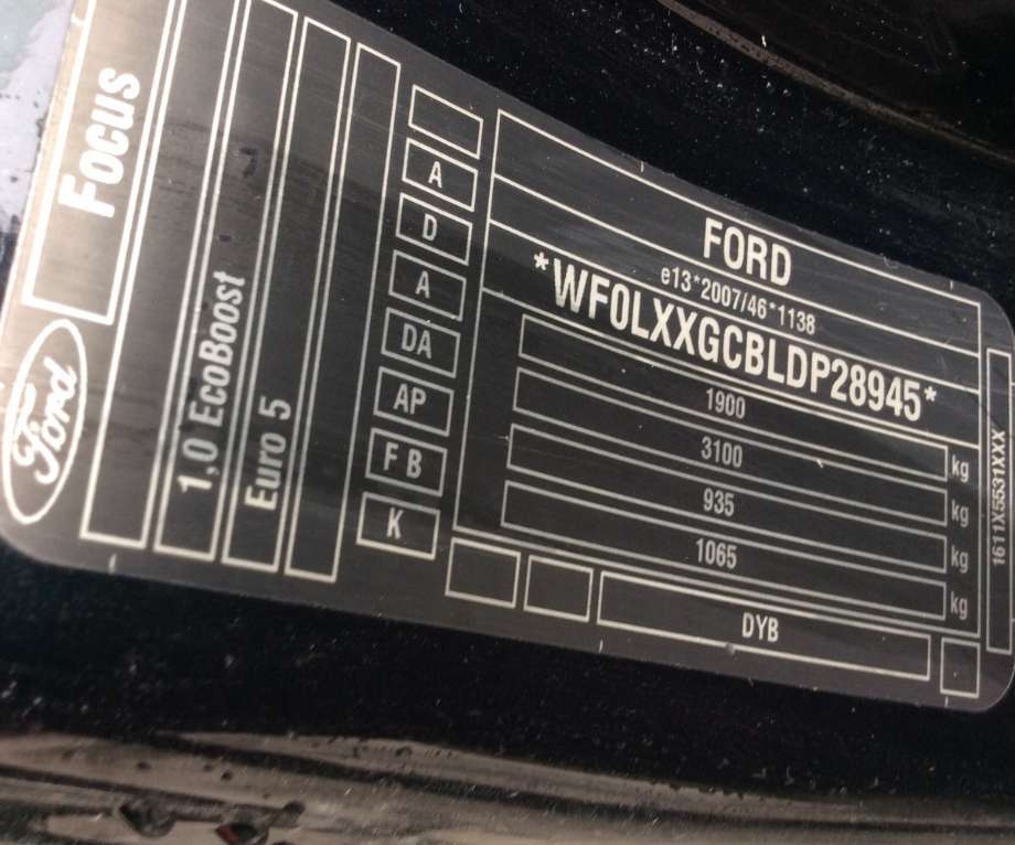 Ford Focus 2011-2014 (Type III, Fase 1) , Motorkode: M1DA, Girkassekode: 