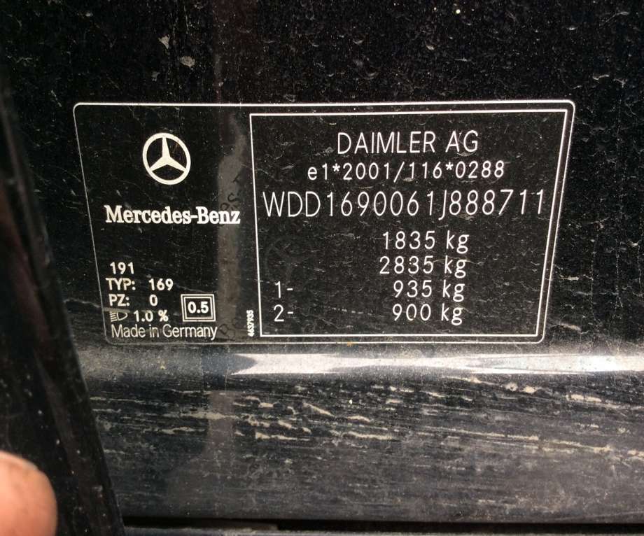 Mercedes A-Klasse 2005-2012 (W169) (W169), Motorkode: OM640.942, Girkassekode: 