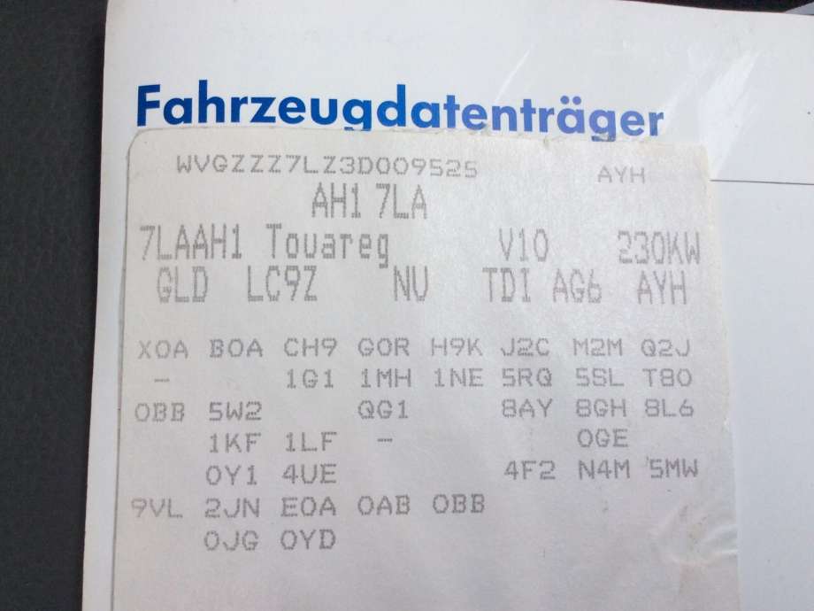 VW Touareg 2003-2007 (Type I, Fase 1) , Motorkode: AYH;BLE, Girkassekode: GLD
