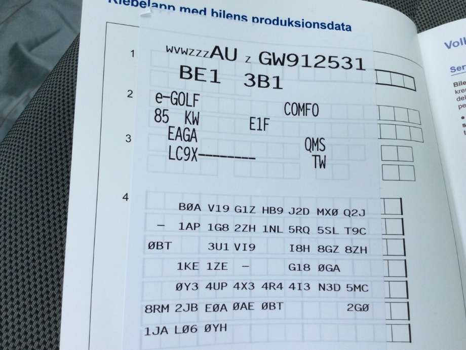 VW e-Golf 2014-2017 (Fase 1) , Motorkode: EAGA, Girkassekode: 