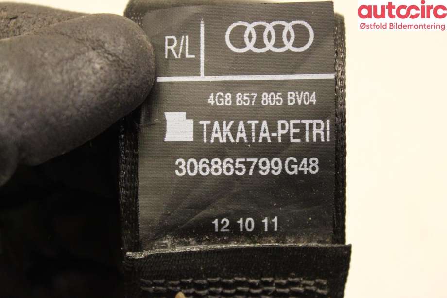 Sikkerhetsbelte bak venstre til Audi A6 2011-2014 (Type IV, Fase 1) (C7) (C7) (AUDI|4G8 857 805 D|)