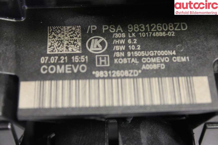 Bryter combi til Peugeot 5008 2017-->> (Type II)  (PEUGEOT|98 312 608 ZD|)