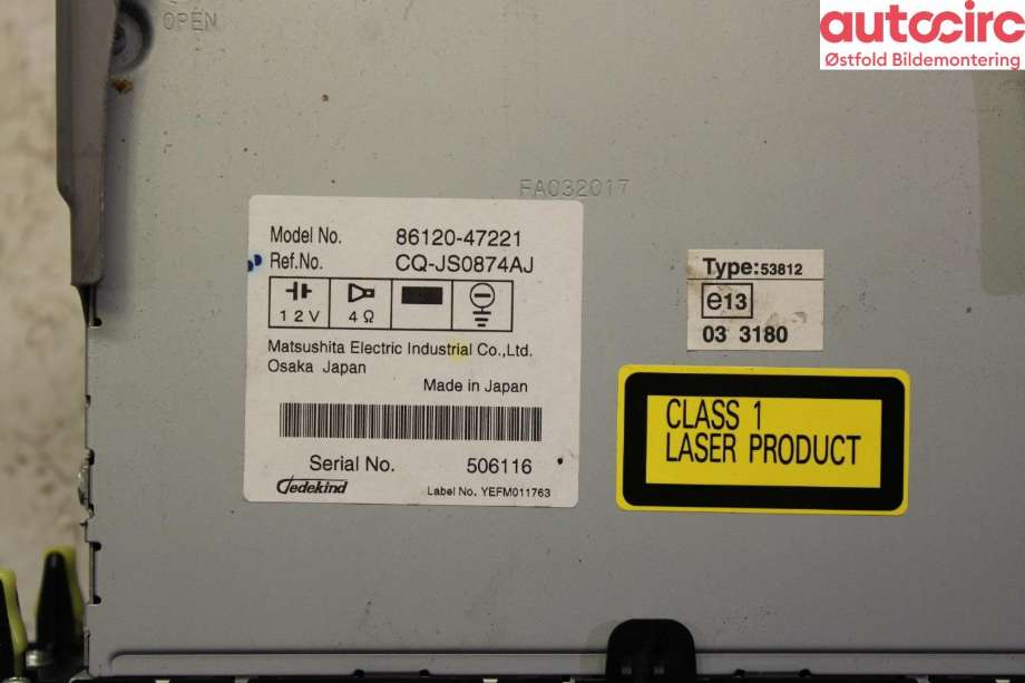 Bilstereo navigasjon til Toyota Prius 2004-2009 (Type II) (COMBI) (COMBI) (TOYOTA|8612047221|)