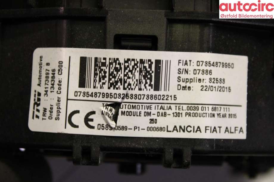 Airbag rattpute til Fiat Ducato 2014-->> (FIAT|735685782|)