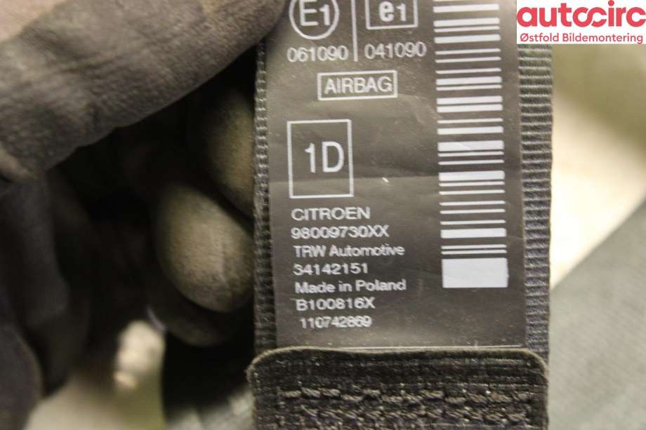 Airbag beltestrammer til Citroën C4, Cactus 2014-2017 (Fase 1)  (CITROEN|98 009 786 XX|)
