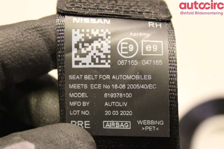 Airbag beltestrammer til Nissan NV200 2010-2019  (NISSAN|868843LD5C|)