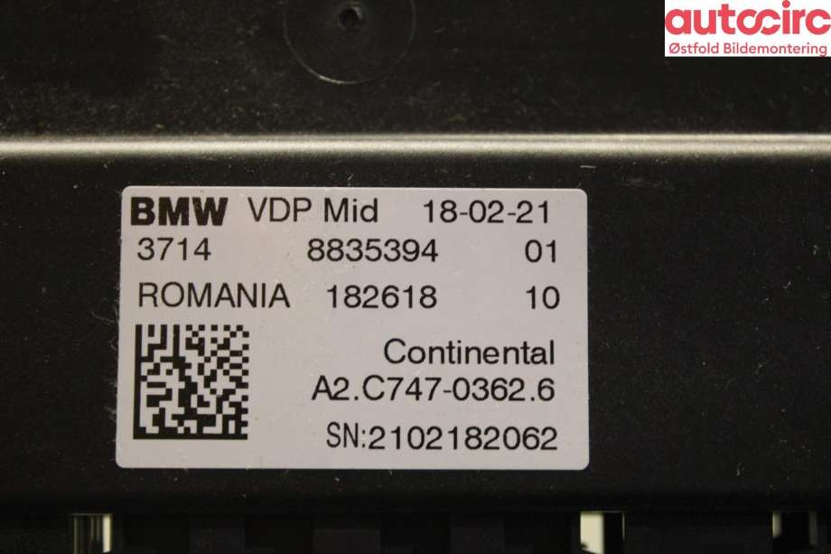 Styreenhet diverse til BMW X5 2018-->> (G05) (G05) (BMW|37 14 8 835 394|37 14 8 858 486|)