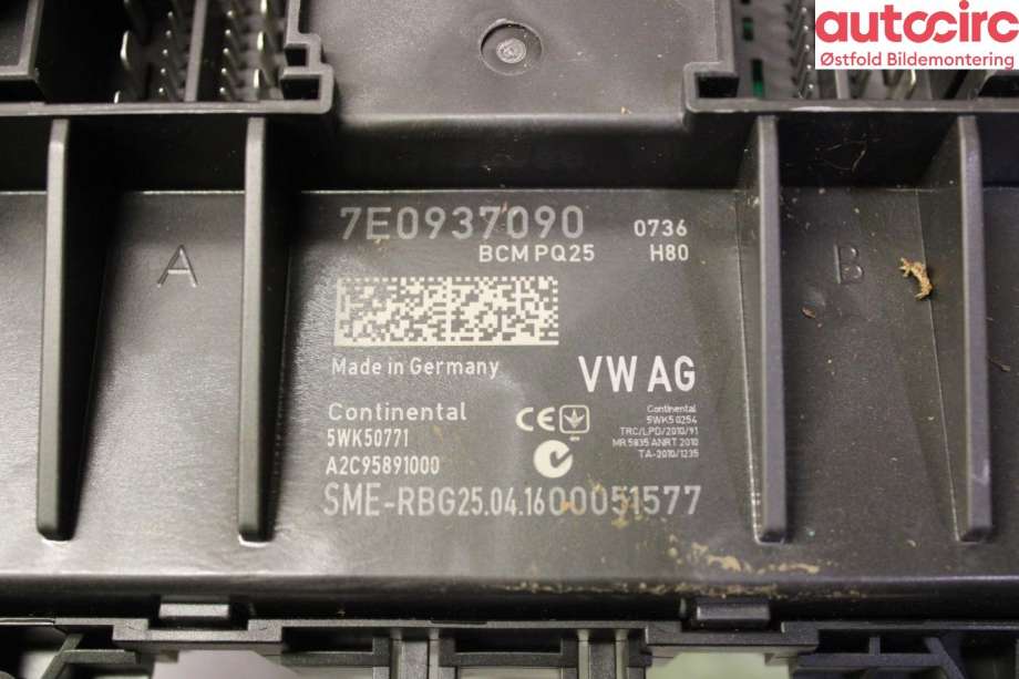 Styreenhet comfort (BCM) til VW E-Up 2013-2019  (VOLKSWAGEN|7E0 937 090|)