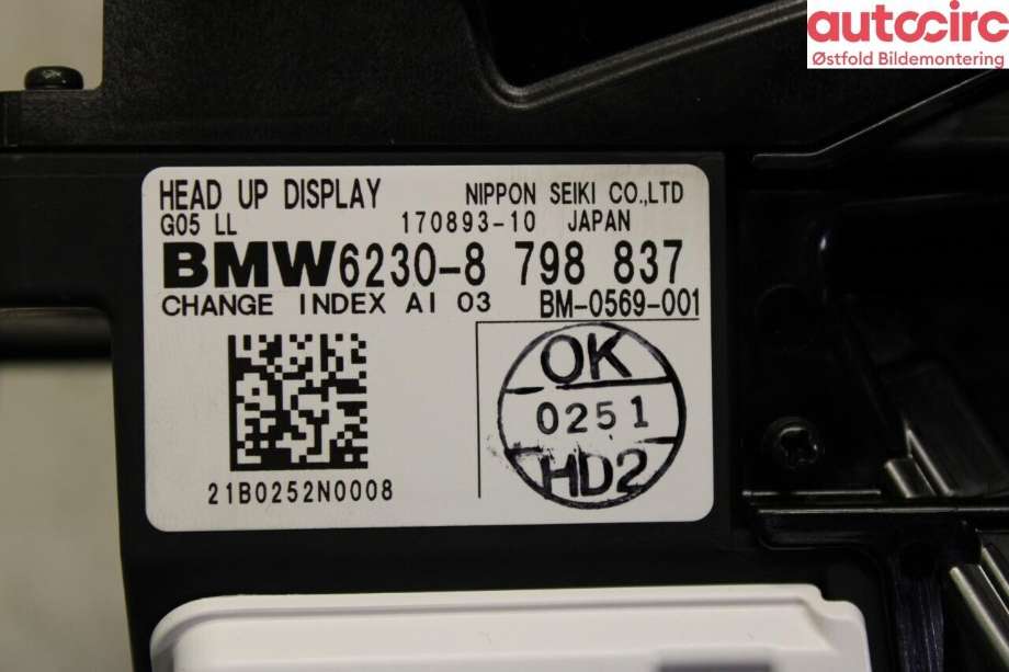 Instrumentpanel til BMW X5 2018-->> (G05) (G05) (BMW|62 30 8 798 837|)