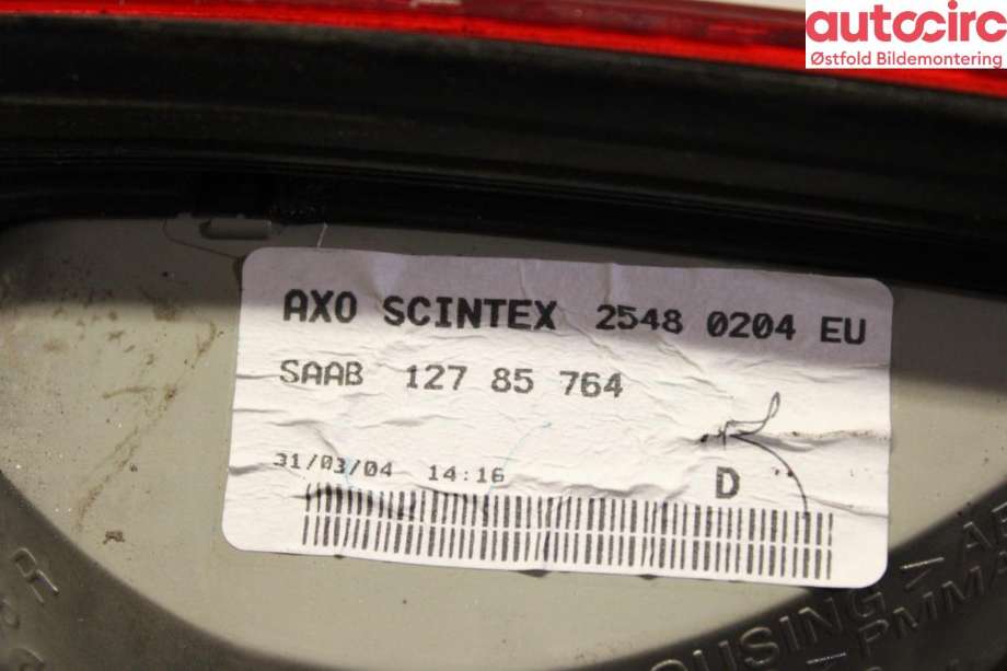Baklykt høyre indre til Saab 9-3 2003-2007 (Type II, Fase 1) (SAAB|)