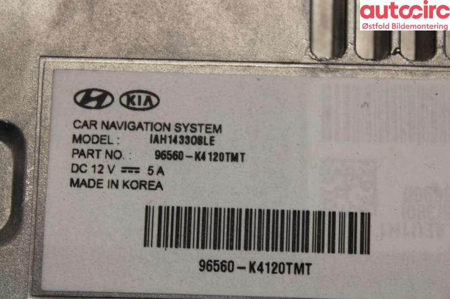 Bilstereo navigasjon til Hyundai Kona 2017-2021 (Type I, Fase 1)  (HYUNDAI|96560K4120TMT|)