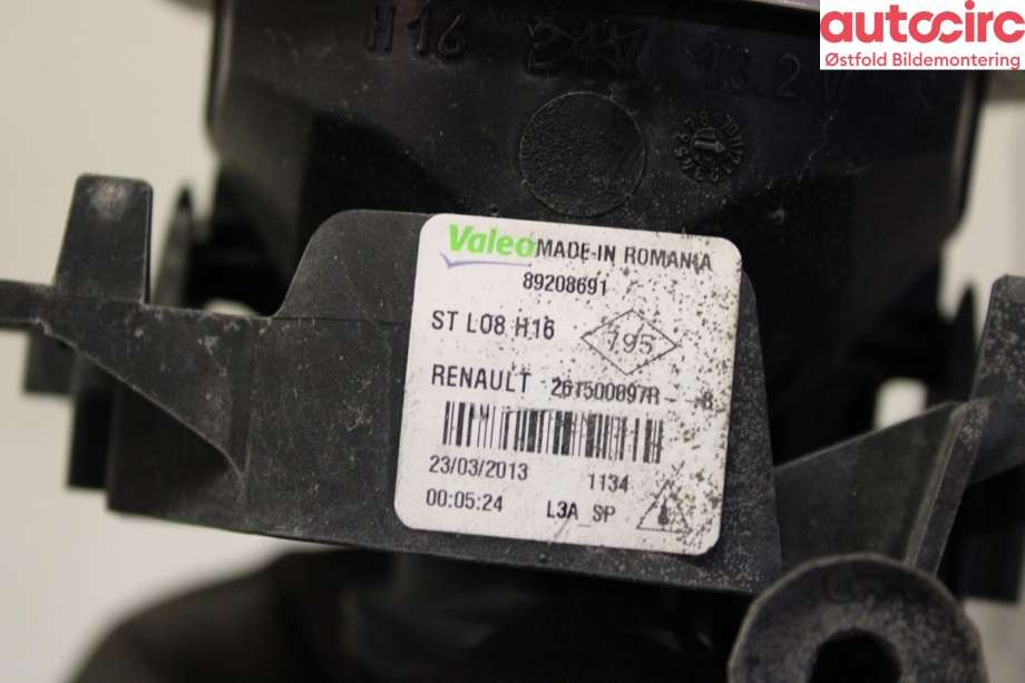 Tåkelykt venstre foran til Renault Clio 2012-2016 (Type IV, Fase 1)  (RENAULT||89208691)