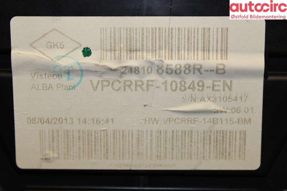 Instrumentpanel til Renault Clio 2012-2016 (Type IV, Fase 1)  (RENAULT||248108588R)