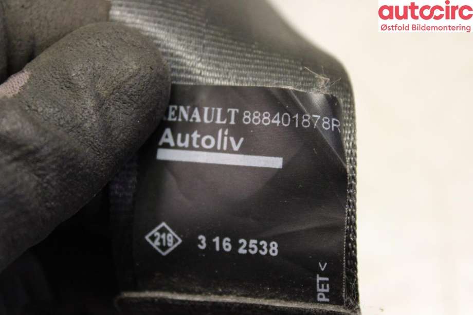 Sikkerhetsbelte bak høyre til Renault Clio 2012-2016 (Type IV, Fase 1)  (RENAULT||888401878R)