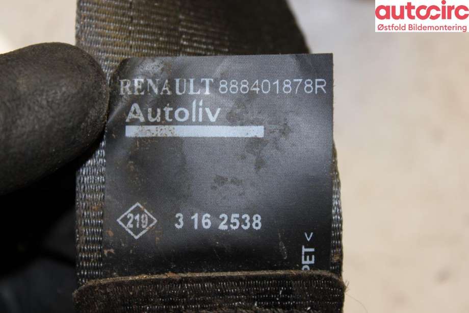 Sikkerhetsbelte bak venstre til Renault Clio 2012-2016 (Type IV, Fase 1) (RENAULT||888401878R)
