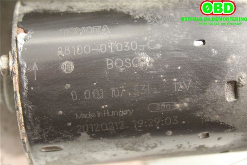 Starter til Toyota Avensis 2009-2015 (Type III, Fase 1)  (TOYOTA|281000T030|)