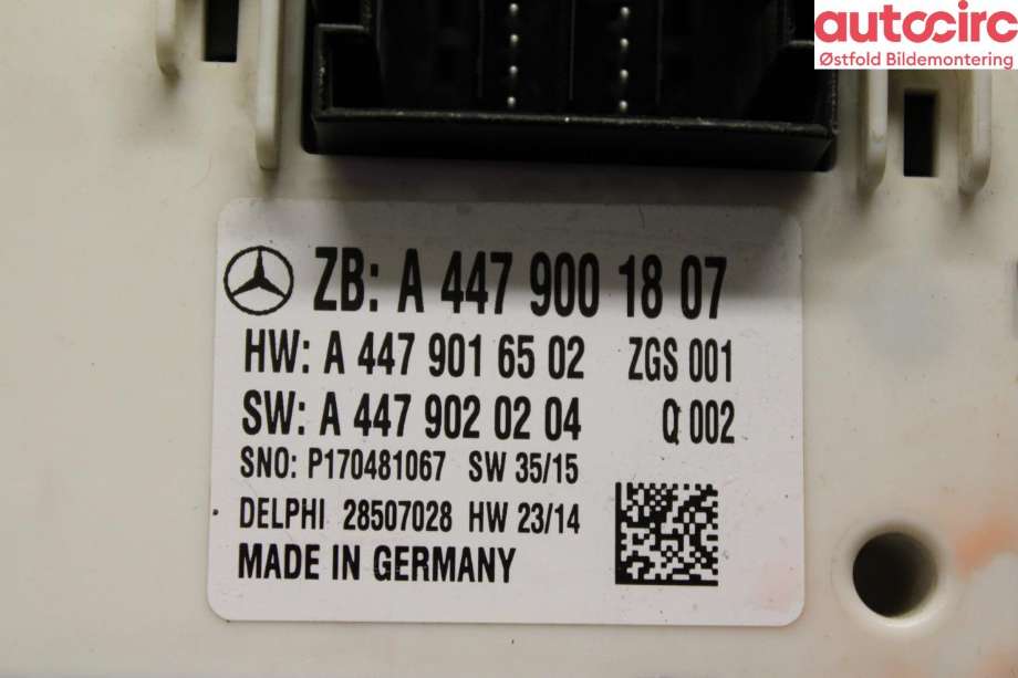 Sikringsboks til Mercedes Vito 2014-->> (W447) (W447) (MERCEDES v250 4-matic|)