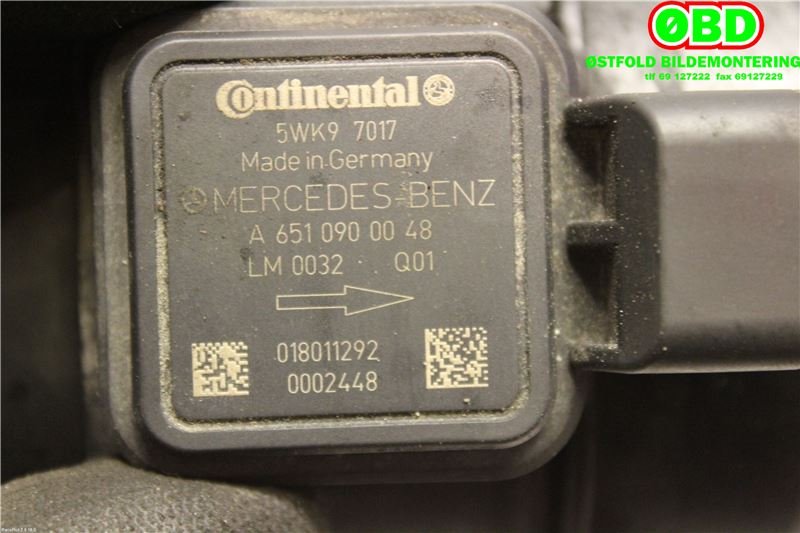 Luftmengde/luftmassemåler til Mercedes C-Klasse 2011-2014 (Fase 2) (W204) (W204) (MERCEDES|A 651 090 00 48||6510900048)