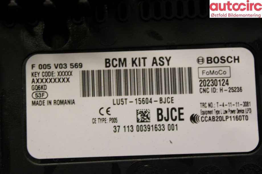 Styreenhet comfort (BCM) til Ford Kuga 2019-->> (Type III)  (FORD|2544969|)