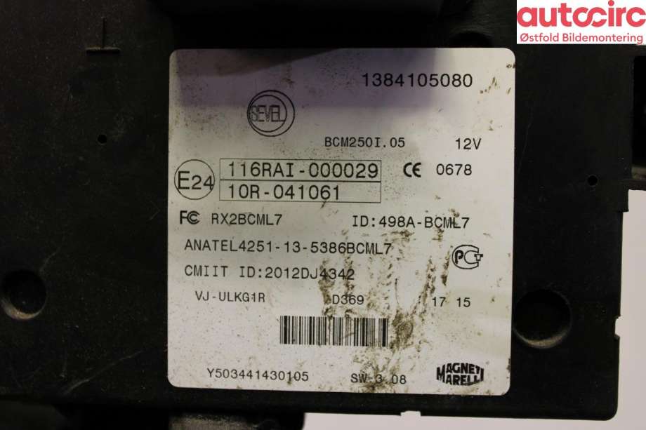 Styreenhet comfort (BCM) til Fiat Ducato 2014-->>  (FIAT|1384105080|)