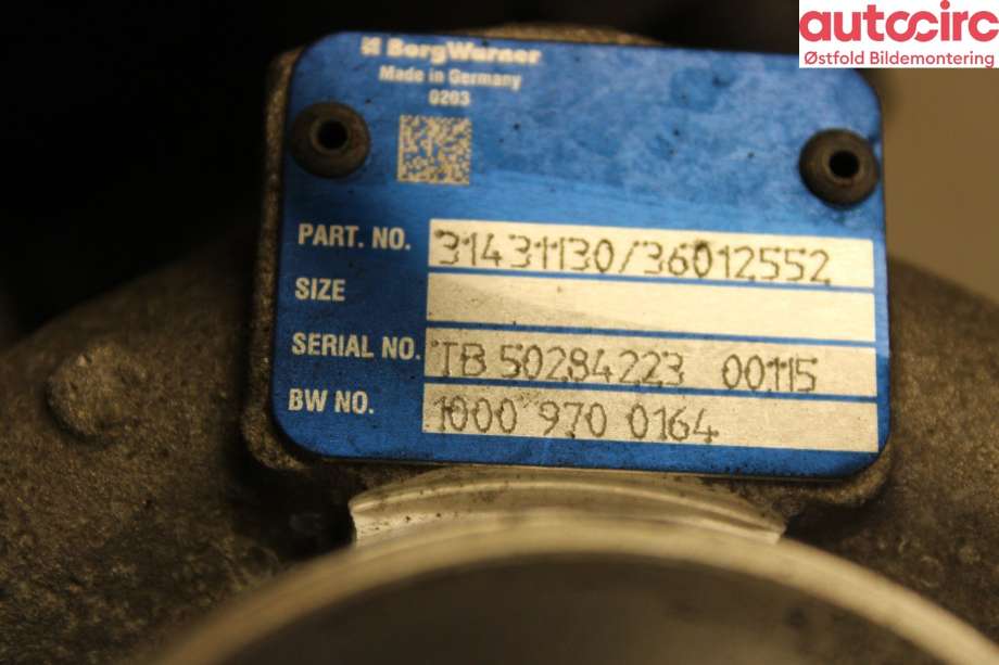 Turbo til Volvo V60/V60 CC 2013-2018 (Type I, Fase 2) (36012552|)