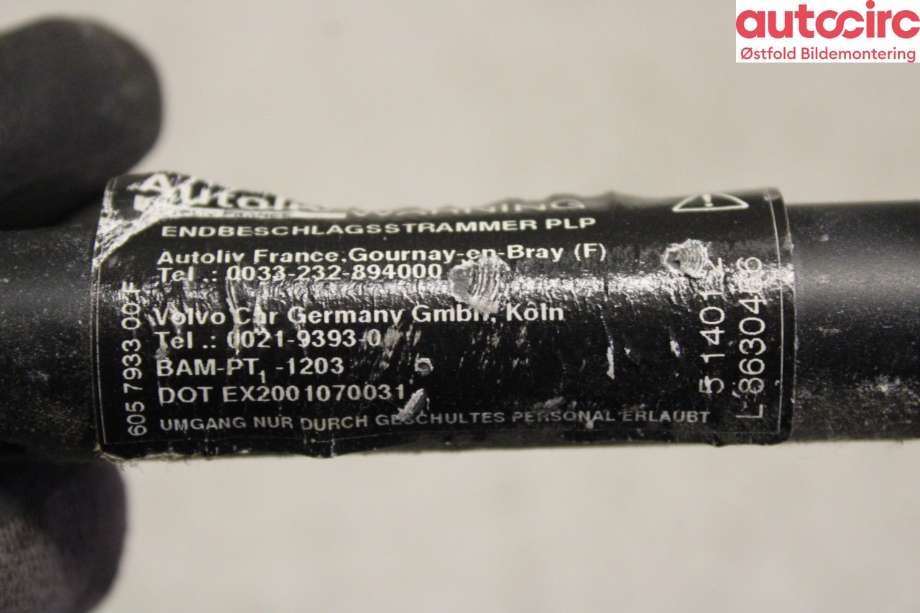Airbag beltestrammer til Volvo XC60 2014-2017 (Type I, Fase 2) (VOLVO|39836312|)