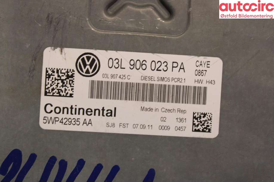Styreenhet motor til VW Caddy 2010-2015 (Type III, Fase 2)  (03L906023TB|)