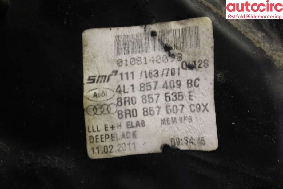 Speil venstre til Audi Q7 2010-2015 (Type I, Fase 2)  (AUDI|4L1 857 409 BF|)