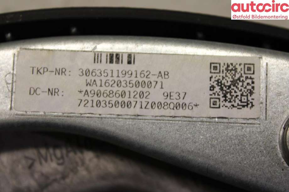 Airbag rattpute til Mercedes Sprinter 2006-2013 (Fase 1) (906) (906) (MERCEDES|A 906 860 12 02|)
