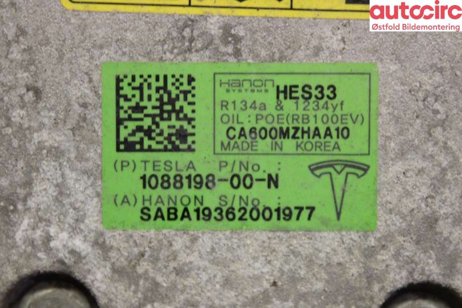 Aircondition kompressor til Tesla Model 3 2018-2023 (Fase 1) (TESLA|1088198-00-N|)