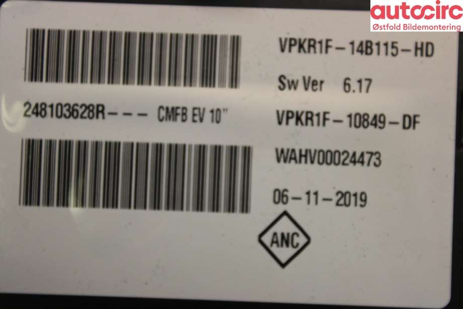Instrumentpanel til Renault Zoe 2013-2019 (Fase 1)  (RENAULT|)