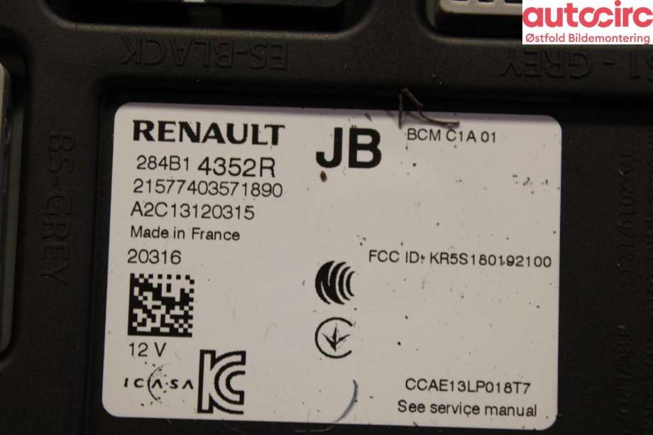 Styreenhet diverse til Renault Captur 2020-->> (Type II) (RENAULT|)