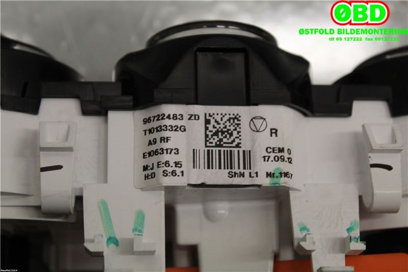 Varmeapparat betjening til Peugeot 208 2012-2019 (Type I)  (PEUGEOT|9672248380||96722483ZD)