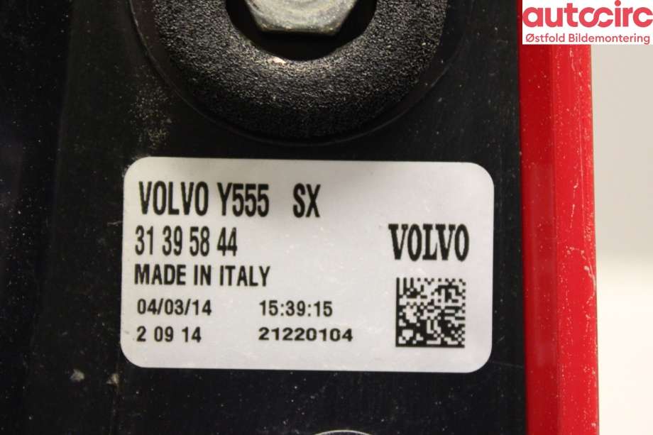 Baklykt venstre til Volvo V40 2012-2019  (VOLVO|31395844|)