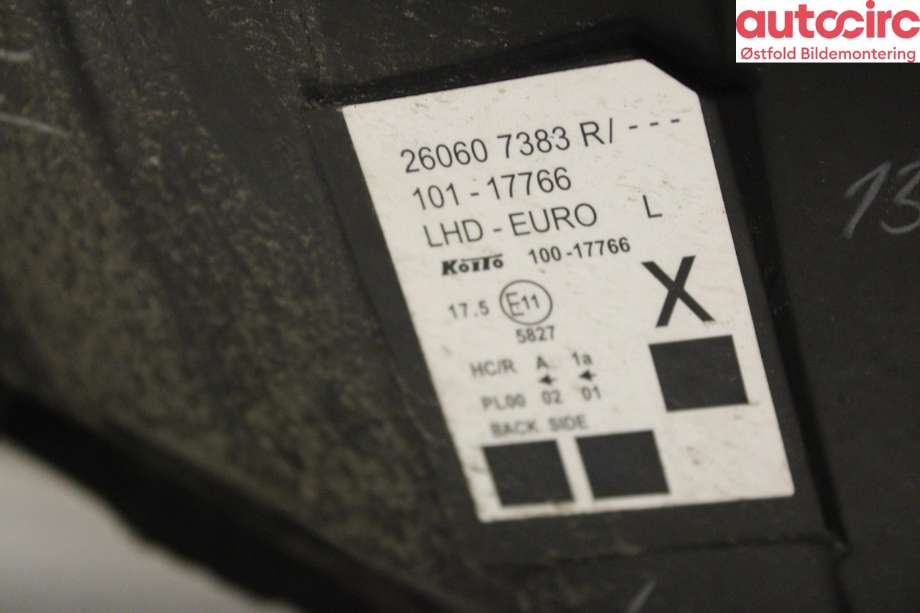 Frontlykt venstre halogen til Renault Kangoo 2008-2021 (Type II)  (RENAULT|)