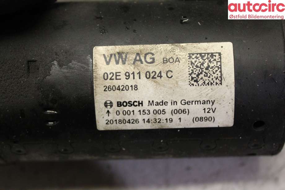 Starter diesel til VW Transporter / Caravelle 2015-2019 (T6) (T6) (VOLKSWAGEN|02E 911 024 C|)