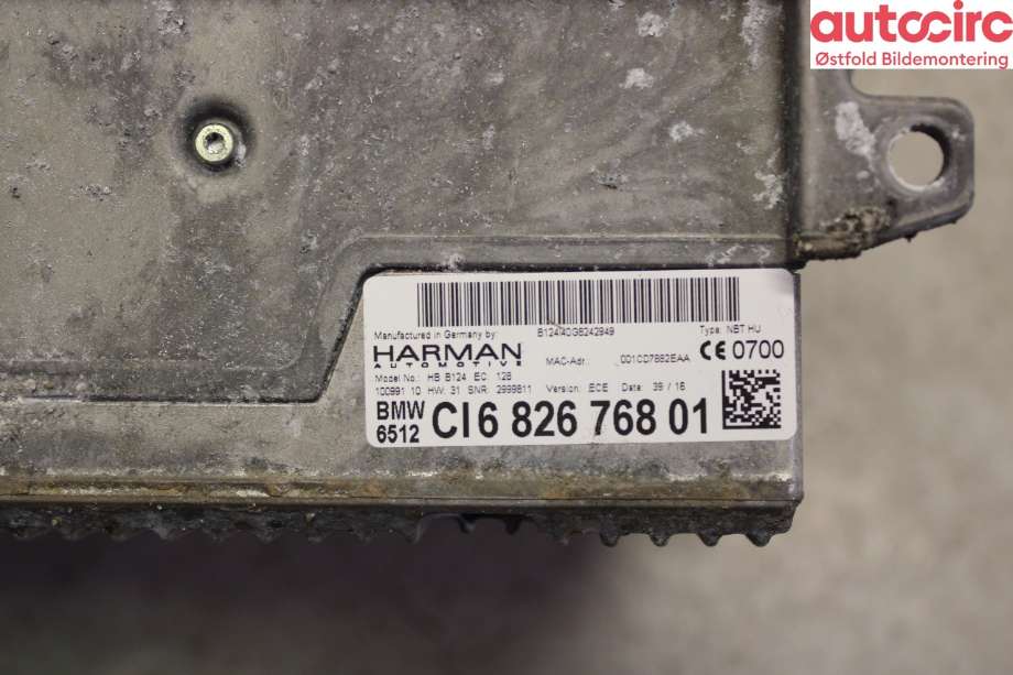 Bilstereo navigasjon til BMW i3 2013-2022  (BMW|65 12 6 826 786|)