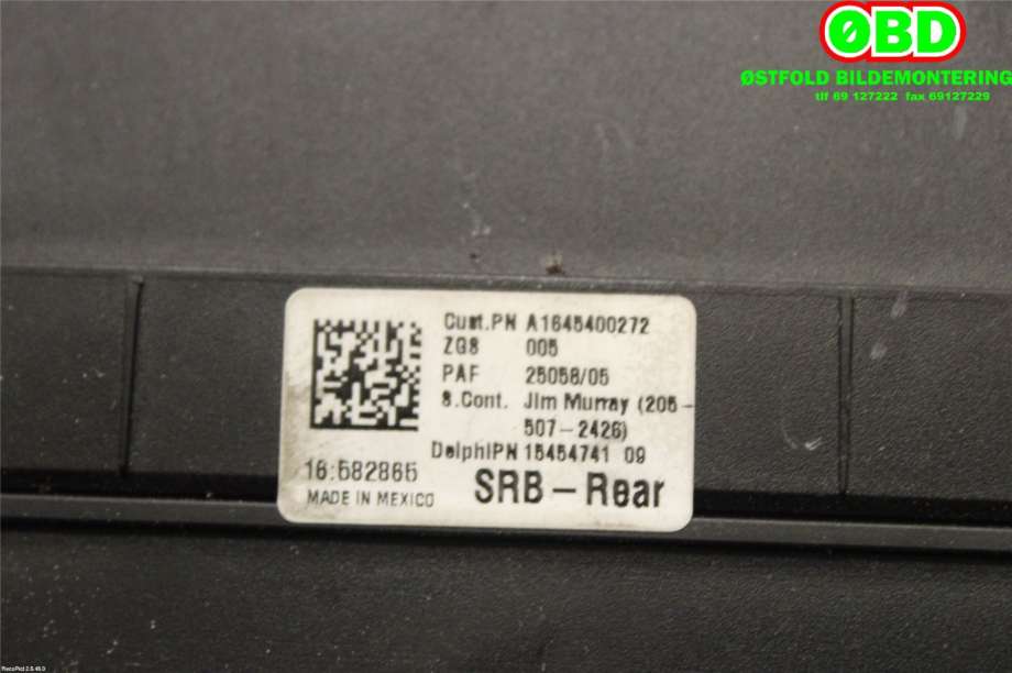 Sikringsboks til Mercedes ML 2005-2011 (W164) (W164) (MERCEDES|A 164 540 02 72|A 164 540 30 72|A1645400272)