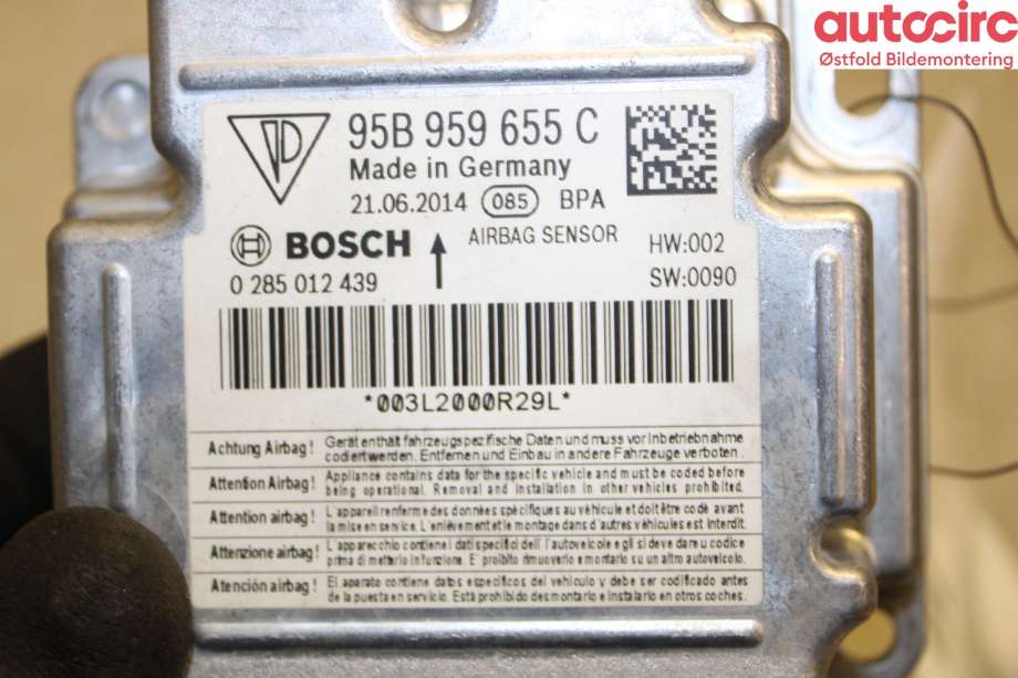 Airbag elektronikk til Porsche Macan 2014-->> (95B) (95B) (PORSCHE|95B 959 655 C|)