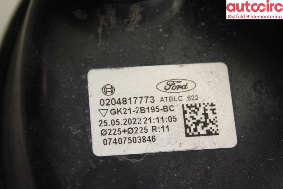 Bremsekraft-forsterker til Ford Transit Custom 2013-2023 (Type I)  (FORD|2650310|2525045|)