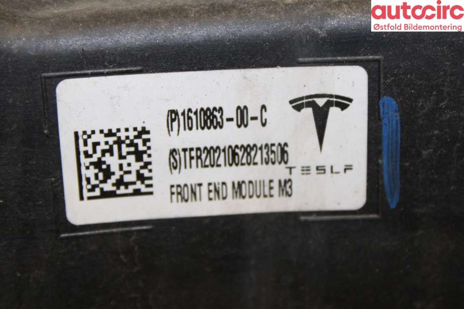 Frontplate til Tesla Model 3 2018-2023 (Fase 1) (TESLA|1610866-00-A|)