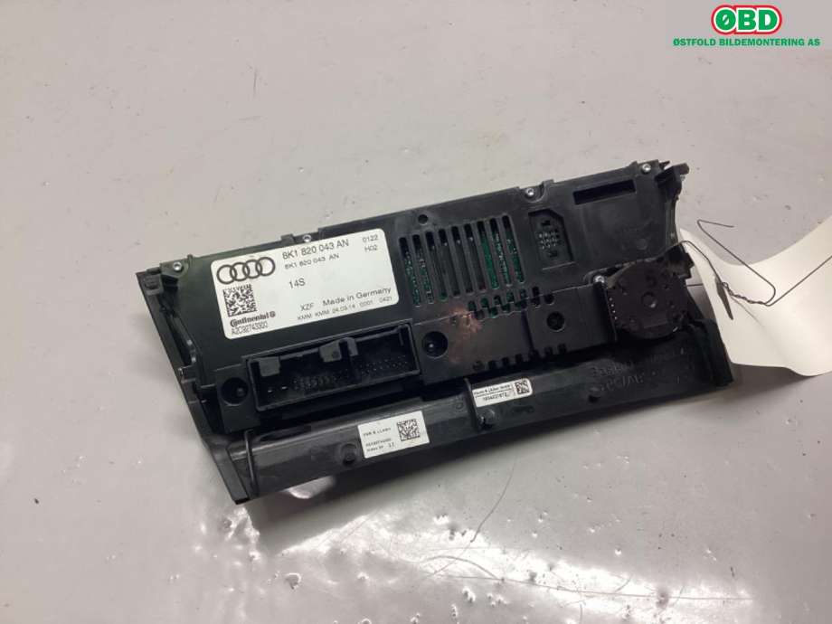 Varmeapparat betjening til Audi A4 2007-2014 (Type IV) (B8) (B8) (AUDI|8K1 820 043 AT||8K1820043AN)
