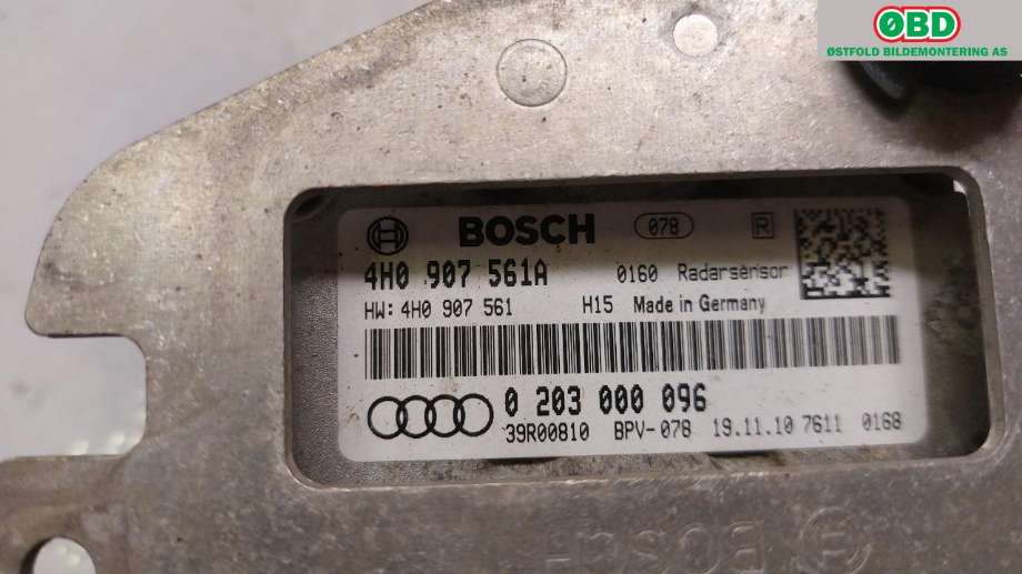 Sensor radar til Audi A8 2010-2013 (Type III, Fase 1)  (AUDI|4H0 907 561 A||4H0907561A)