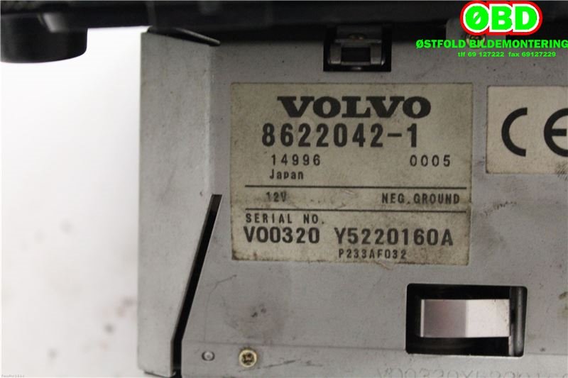 Bilstereo navigasjon til Volvo V70 2000-2004 (Type II, Fase 1)  (VOLVO|8622042||86220421)