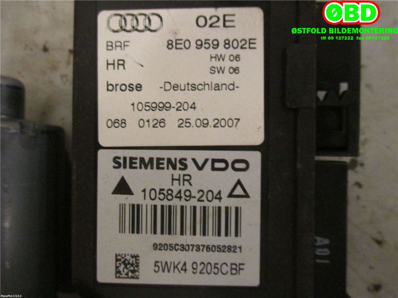 Ruteheis til Audi A4, 2004-2008 (Type III) (B7) (B7) (AUDI A4 quatro|8E0839462C)