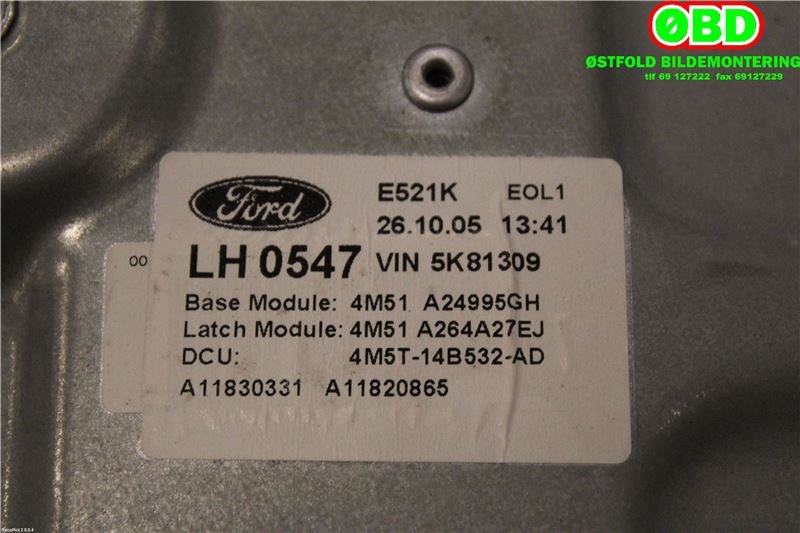 Ruteheis venstre bak til Ford Focus 2004-2007 (Type II, Fase 1)  (FORD FOCUS|1738647|)
