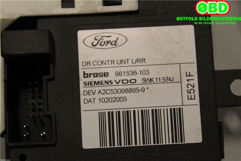 Ruteheis venstre bak til Ford Focus 2004-2007 (Type II, Fase 1)  (FORD FOCUS|1738647|)